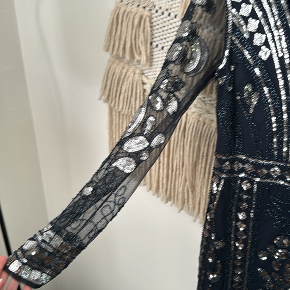 Minuet Navy Long-sleeve Embellished Dress - Picture 5 of 9